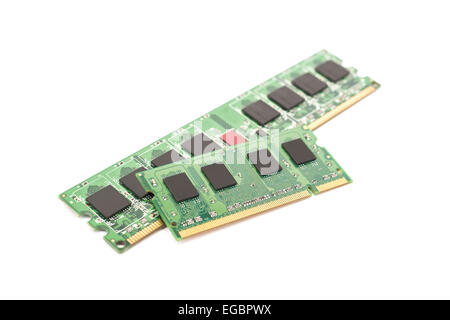 RAM Computer Memory Chip Modules Isolated On White Stock Photo