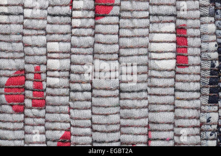 close up varicolored knitted carpet background Stock Photo