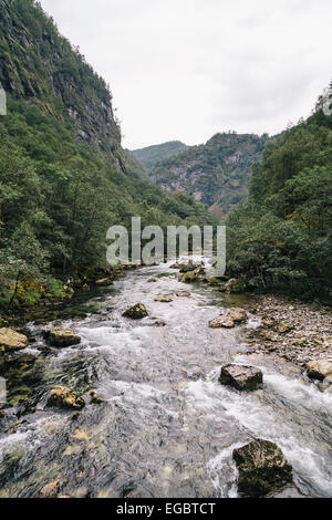 River, Nærøydalen valley, Norway Stock Photo