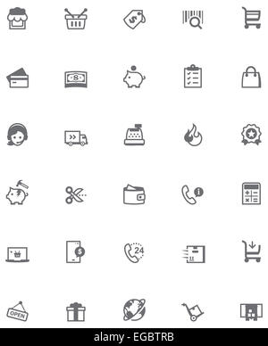 Vector shopping icon set Stock Photo