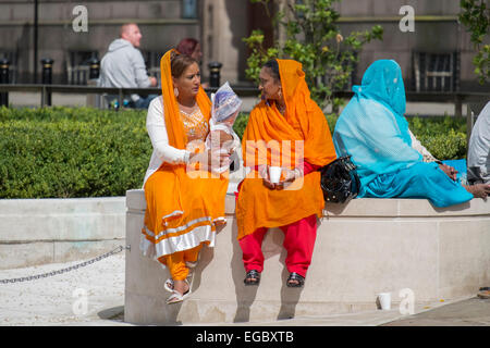 Sikh women talking Stock Photo