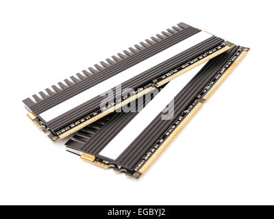 RAM Computer Memory Chip Modules Isolated On White Stock Photo