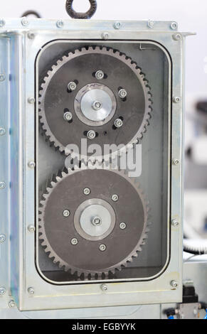 Engine gear two wheels for industrial background Stock Photo - Alamy