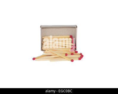 Matches and a box on a white background isolated Stock Photo