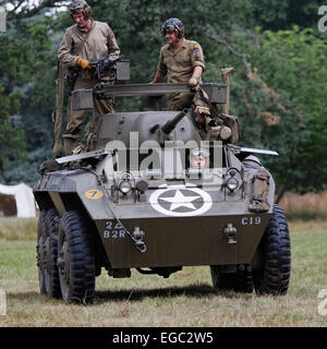 Ford Armored Car M8 Greyhound. Turret mounted 50 caliber machine gun Stock Photo