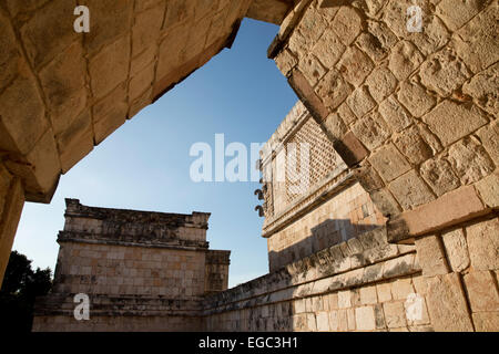 Nunnery quadrangle, Mayan ruins at Uxmal, Yucatan, Mexico Stock Photo