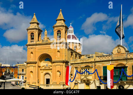 Parish Church of Our Lady of Pompei, Marsaxlokk, Malta Stock Photo