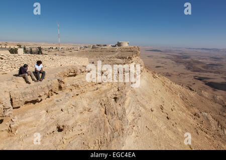 Mitzpe Ramon Crater, the Negev Desert, Southern Israel Stock Photo