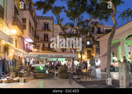 Ibiza town, Bistrot El Jardin, Old City Center,  Balearic Islands, Spain Stock Photo