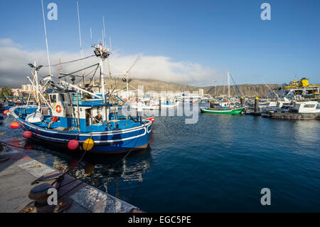 Fish Trawler at Harbour of Los Christianos, Tenerife, Canary Islands, Spain, Stock Photo