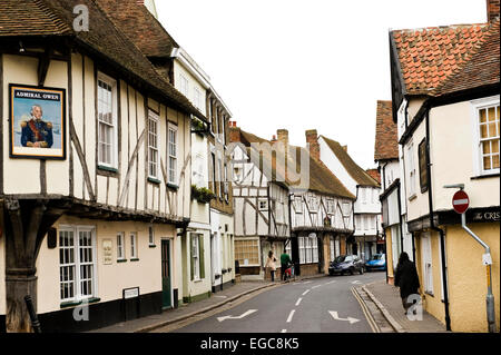 view of strand street sandwich kent featuring tudor buildings Stock Photo