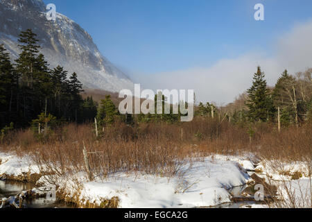 Franconia Notch State Park - Cannon Mountain from along the Pemi Trail in the White Mountains, New Hampshire USA. Stock Photo