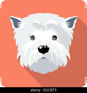 dog West Highland White Terrier icon flat design Stock Photo