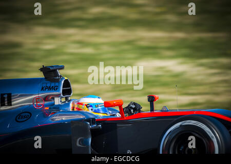 Montmelo, Catalonia, Spain. 22nd Feb, 2015. FERNANDO ALONSO (ESP) drives a McLaren during day 04 of Formula One pre-season testing at Circuit de Barcelona Catalunya Credit:  Matthias Oesterle/ZUMA Wire/ZUMAPRESS.com/Alamy Live News Stock Photo