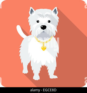 dog West Highland White Terrier icon flat design Stock Photo