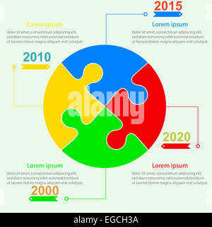 Infographics report templates in the form of a ball of jigsaw pu Stock Photo