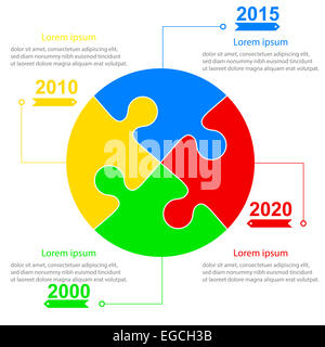 Infographics report templates in sphere of jigsaw puzzle element Stock Photo