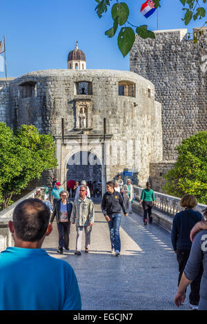 Entry to the walled city in Dubrovnik, Croatia Stock Photo