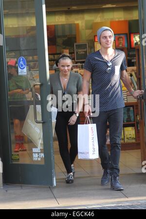 Alli Simpson shopping at The Grove in Hollywood with a male companion Featuring: Alli Simpson Where: Los Angeles, California, United States When: 20 Aug 2014 Stock Photo