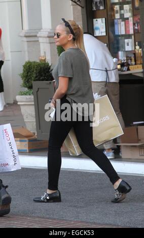 Alli Simpson shopping at The Grove in Hollywood with a male companion Featuring: Alli Simpson Where: Los Angeles, California, United States When: 20 Aug 2014 Stock Photo