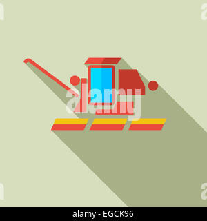 Combine harvester vector flat icon Stock Photo - Alamy
