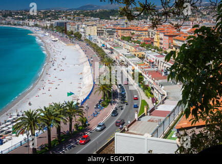 Promenade des Anglais from above Nice, France Stock Photo
