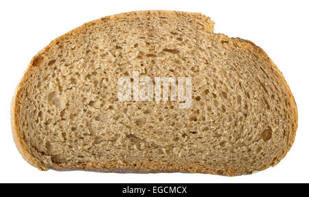 Slice of a wheat bread on a white background with clipping path Stock Photo