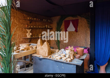 Priscos, Portugal. Largest living Nativity Scene in Europe. Representation of pottery. See More Information Stock Photo