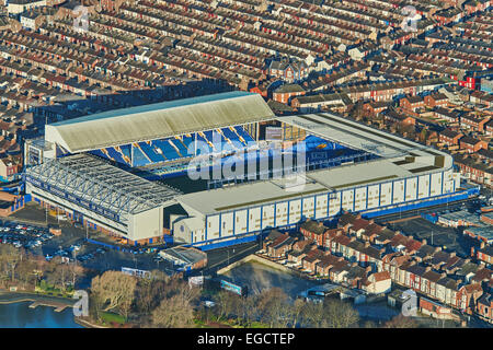 An aerial view of Goodison Park and surrounding housing