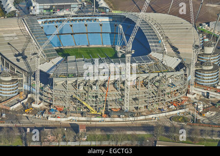 Aerial photograph of the Etihad Stadium, Manchester City Football Club Stock Photo