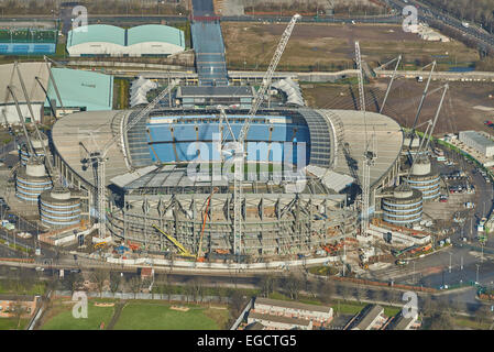 Aerial photograph of the Etihad Stadium, Manchester City Football Club Stock Photo
