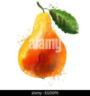 pear logo design template. fruit or food icon. Stock Photo