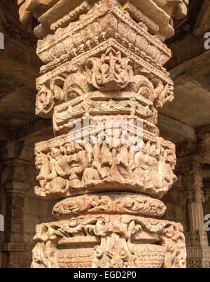 Pillars in the Qutb Complex, Delhi India Stock Photo