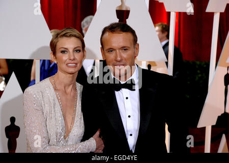 Singers Faith Hill (lL) and Tim McGraw attend the 87th Academy Awards, Oscars, at Dolby Theatre in Los Angeles, USA, on 22 February 2015. Photo: Hubert Boesl/dpa - NO WIRE SERVICE - © dpa picture alliance/Alamy Live News Credit:  dpa picture alliance/Alamy Live News Stock Photo