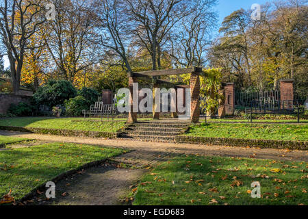 Pagoda in a park on a bright sunny day with no people Stock Photo