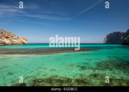 Beach, Cala de Sant Vicenc, near Pollenca, Majorca, Spain Stock Photo