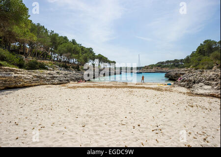 Beach at Cala Mondrago, near Santanyi, Majorca, Spain Stock Photo