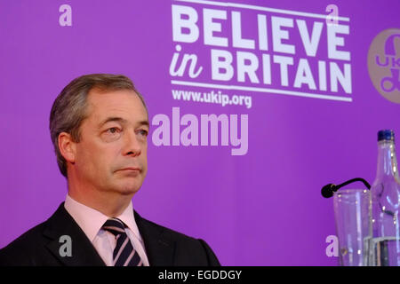 Rochester, UK. 23rd Feb, 2015. Ukip holds an event in Rochester to announce it's health policy,. Credit:  Rachel Megawhat/Alamy Live News Stock Photo