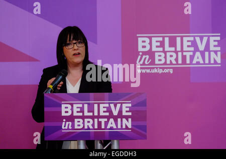 Rochester, UK. 23rd Feb, 2015. Ukip holds an event in Rochester to announce it's health policy, Louise Bours MEP. Credit:  Rachel Megawhat/Alamy Live News Stock Photo