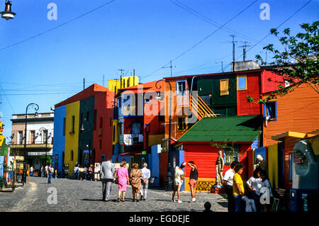 The distinctively painted buildings in the neighbourhood of La Boca in Buenos Aires, Argentina. Stock Photo