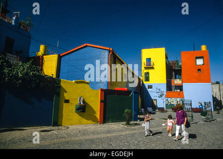 The distinctively painted buildings in the neighbourhood of La Boca in Buenos Aires, Argentina. Stock Photo