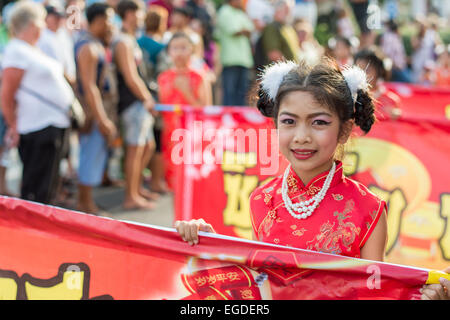 Thai people celebrating Chinese New Year in Hua Hin. Stock Photo
