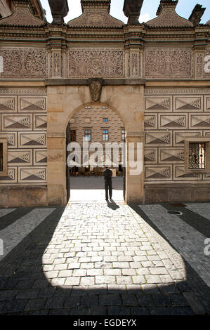 Impressive house near Prague Castle, Prague, Czech Republic, Europe Stock Photo