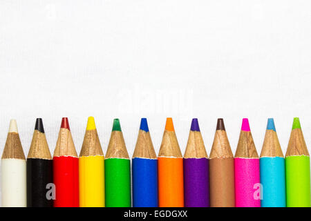 colored pencils on white background Stock Photo