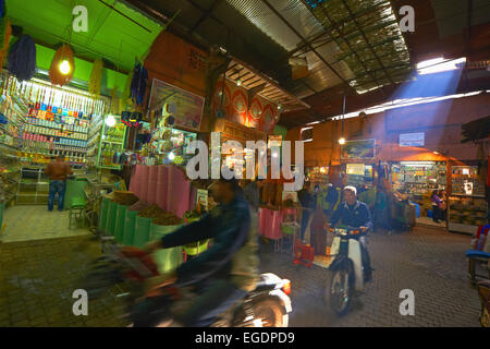 Herbs and Spices, Shop, Medina, Marrakech, Souk, UNESCO World Heritage Site, Morocco, Maghreb, North Africa Stock Photo