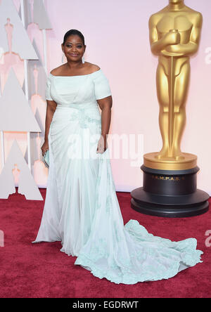 Hollywood, California, USA. 22nd Feb, 2015. OCTAVIA SPENCER on the red carpet during arrivals for the 87th Academy Awards. (Credit: Lisa O'Connor/ZUMA Wire) Stock Photo