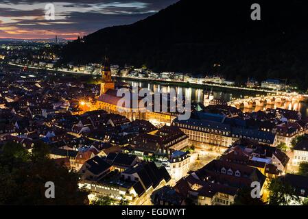 heidelberg's historic old city at dusk Stock Photo