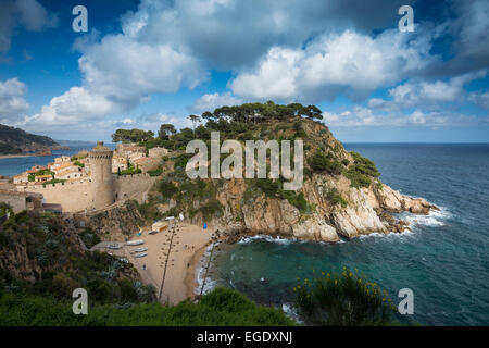 Tossa de Mar with Vila Vella, Costa Brava, Spain Stock Photo