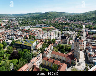 View from Jentower, Thuringian University and Regional Library Jena with parish church of St. Michael, Jena, Thuringia, Germany Stock Photo