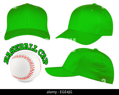 baseball cap in different angles on white background Stock Photo